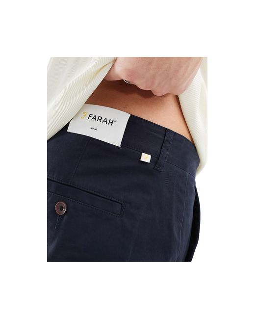 Farah Blue Elm Cotton Mix Chino Twill Pants for men
