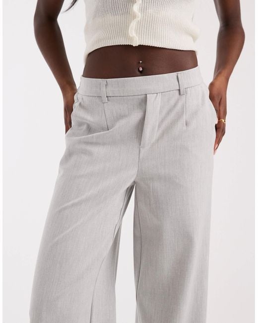Pantalon ample ajusté - clair chiné Object en coloris White
