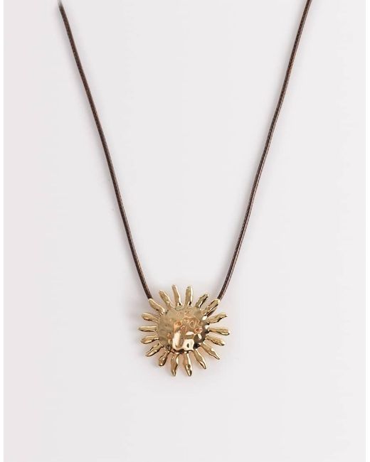 ALDO Metallic Sunbella Statement Sun Cord Necklace