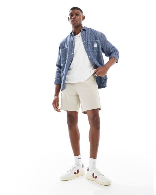 ASOS Small Halflange Bermuda-Chinoshort in het Blue voor heren