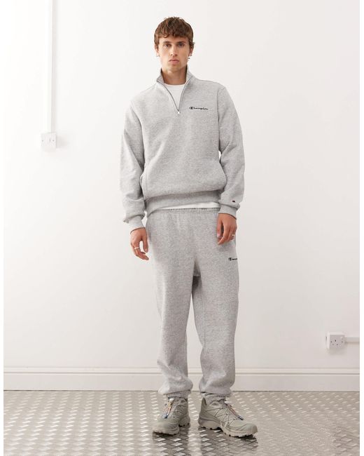 Sweat-shirt à demi-fermeture éclair Champion pour homme en coloris Gray