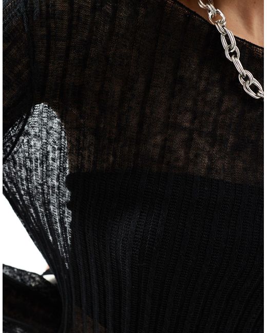 Molly - robe courte en maille transparente Weekday en coloris Black