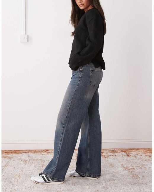 Weekday Black Imoo Low Waist Wide Leg Jeans