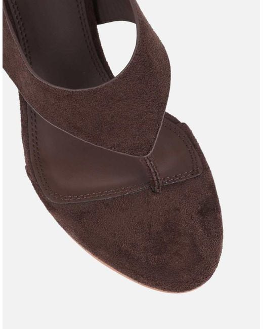 SIMMI Brown Raneece Toe Post Heeled Sandals