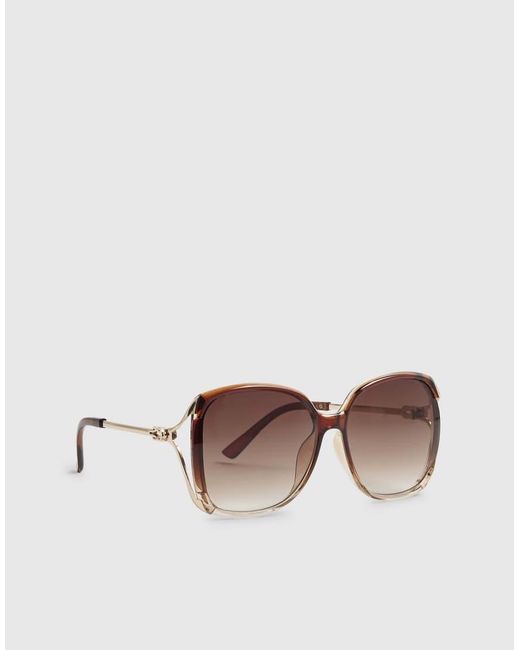River Island Brown Square Cut Out Sunglasses