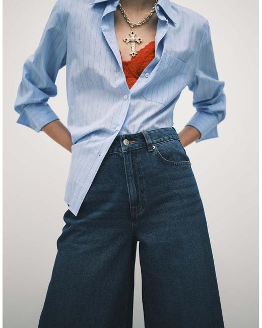 ASOS Blue Wide Leg Palazzo Jeans