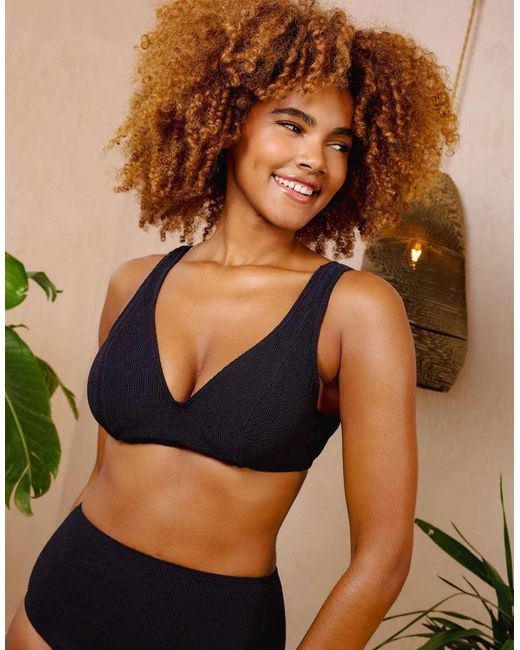 Peek & Beau Brown Mila Fuller Bust Scrunch Hidden Underwire Bikini Top