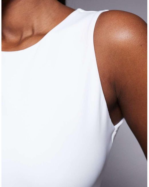GOOD AMERICAN Blue Sculpted Scoop Neck Sleeveless Bodysuit