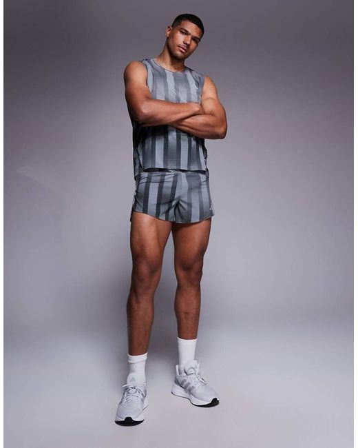 Adidas Originals Blue Adidas Running Adizero Vest With Print for men