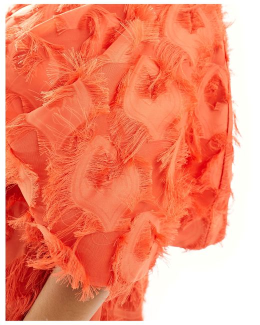 ASOS Curve Textured Cinched Pleat Waist Mini Dress