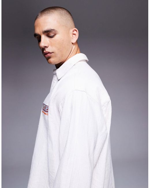 ASOS – kastiges oversize-schlupfhemd in Gray für Herren