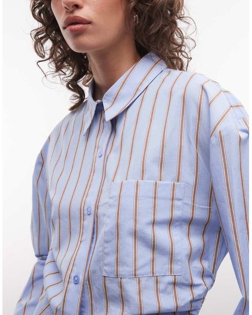 Collusion Blue Cinched Waist Oversized Shirt