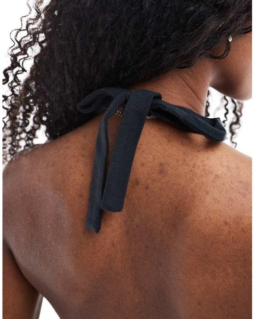 Hollister Tube-Top Met Halternek En Gestrikte Voorkant in het Blue