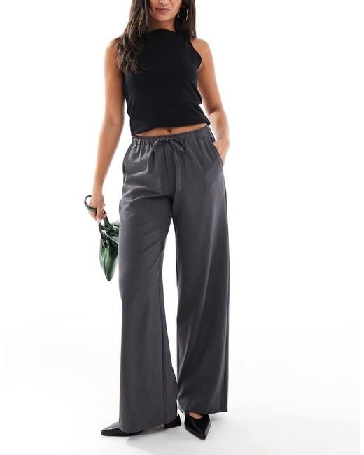 Vero Moda Blue Tie Waist Wide Leg Sweatpants Style Pants