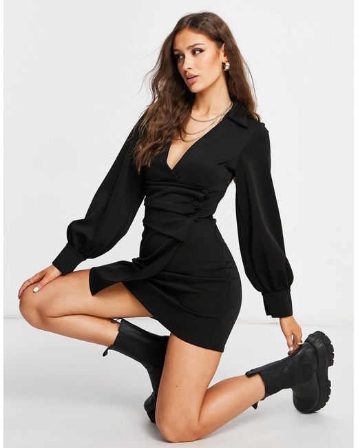 ASOS Exagerated Puff Sleeve Tux Mini 