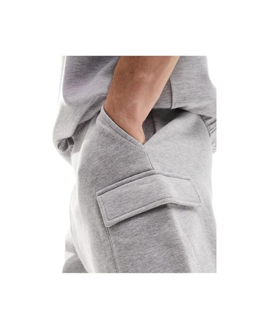 Pantalones cortos cargo gris jaspeado New Look de hombre de color White