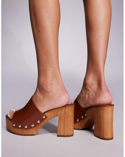 Public Desire Brown Dutchie Mule Sandals