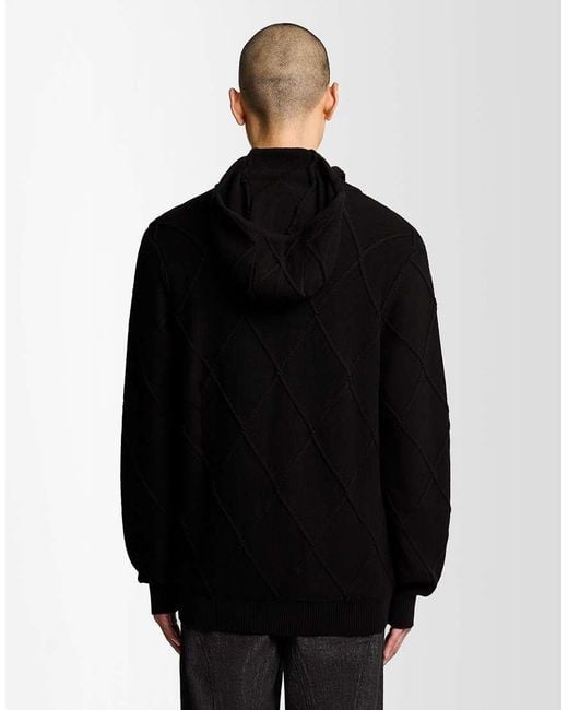 Lyle & Scott Black Mid Knits Ls X Arun Rose Knitted Balaclava Top for men