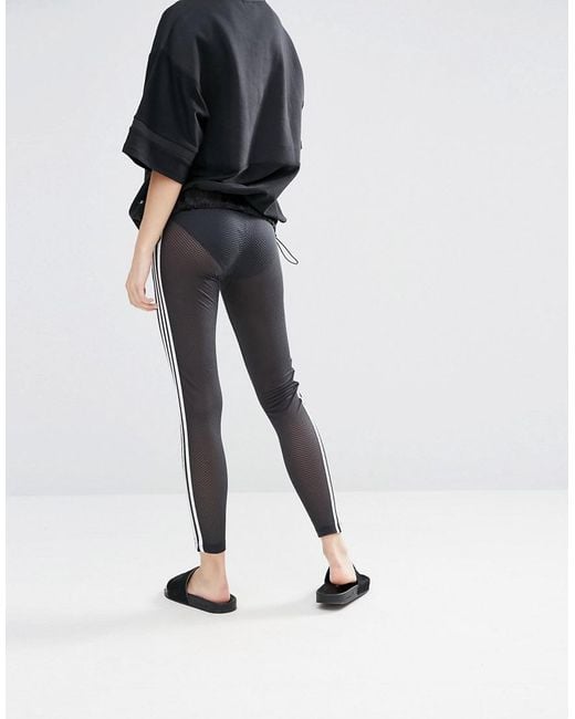 adidas Black Originals Mesh Three Stripe Leggings