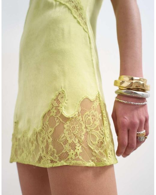 TOPSHOP Multicolor Vintage Lace Mini Slip Dress