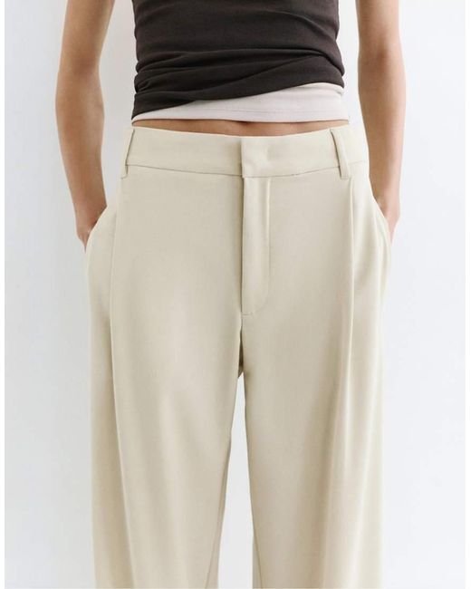 Pull&Bear White Tailored Darted Pants