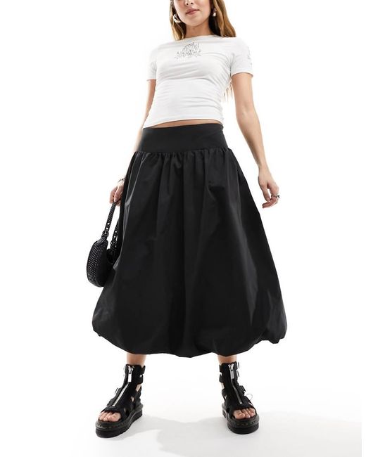 Monki Midaxi Pofrok in het Black