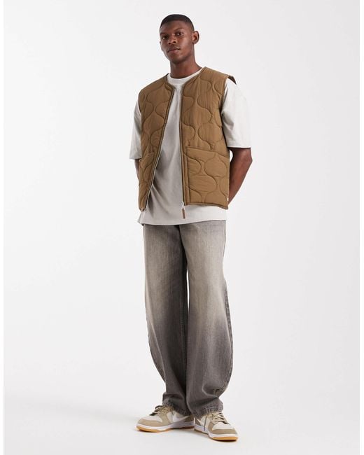 Farah – cambell – wattierte weste in Natural für Herren