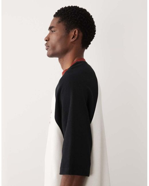 ASOS Natural Oversized Raglan Tee With Coca Cola Print for men