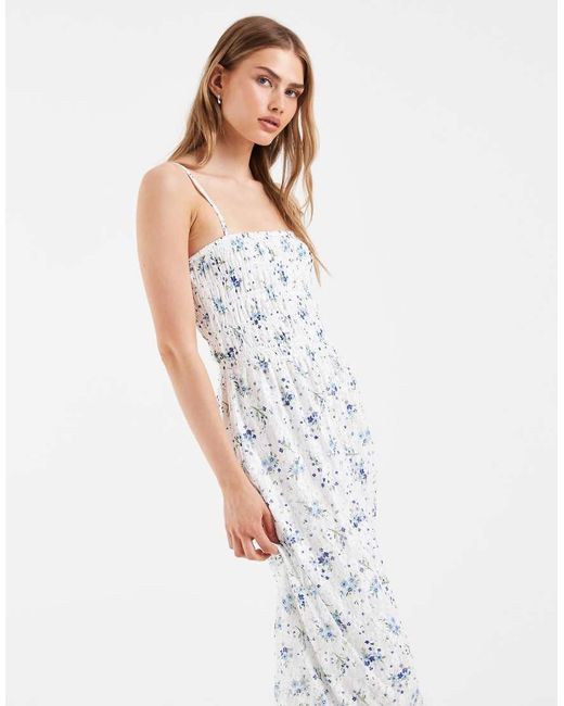 Pieces Blue Smocked Lace Cami Maxi Dress