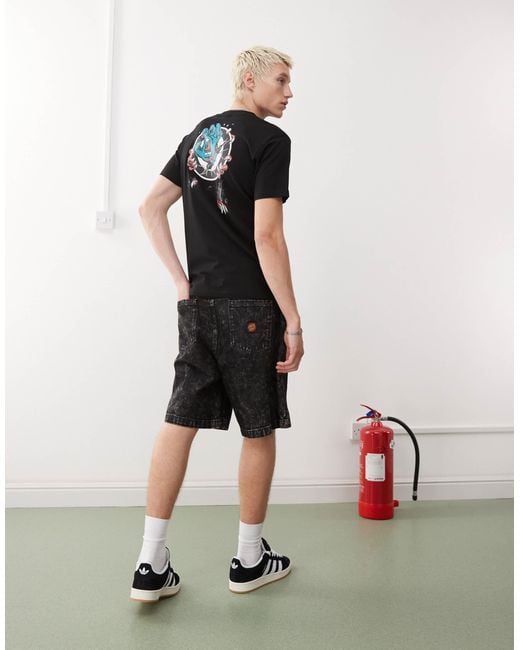 Screaming target - t-shirt à logo graphique et imprimé au dos Santa Cruz pour homme en coloris Black