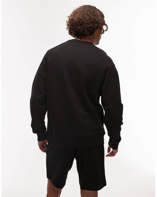 Sweat-shirt ras Parlez pour homme en coloris Black