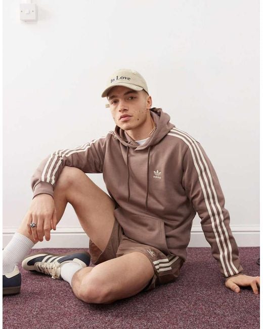 Adidas Originals Brown Adicolor Classics 3-Stripes Hoodie for men
