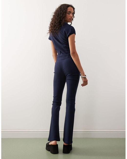 Collusion Blue Low Rise Pinstripe Trouser