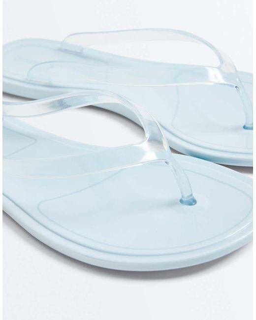 Oysho White Translucent Effect Beachwear Flip Flops