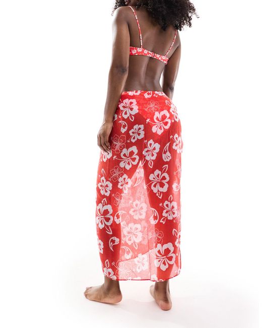 Pieces Red – transparenter sarong