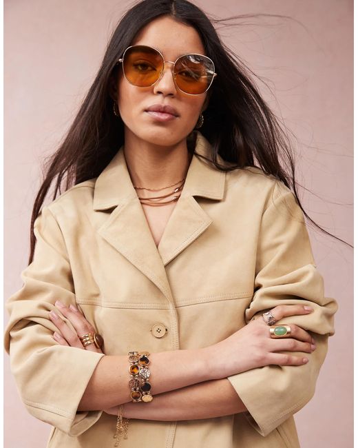 Veste style années 70 en daim synthétique - beurre ASOS en coloris Pink
