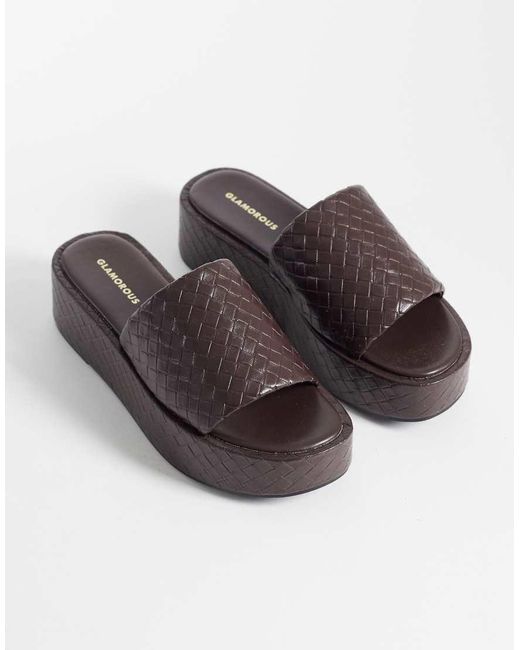 Glamorous Brown Flatform Sandals