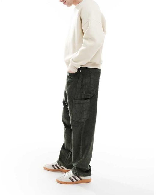 Santa Cruz White baggy Carpenter Cord Trousers for men