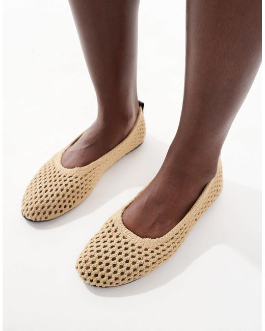 Bershka Blue – ballerinas aus bast
