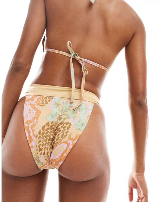 Vero Moda Brown Mix And Match High Waisted Brazilian Bikini Bottoms