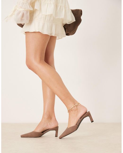Raid Wide Fit Natural Alya Heeled Mules