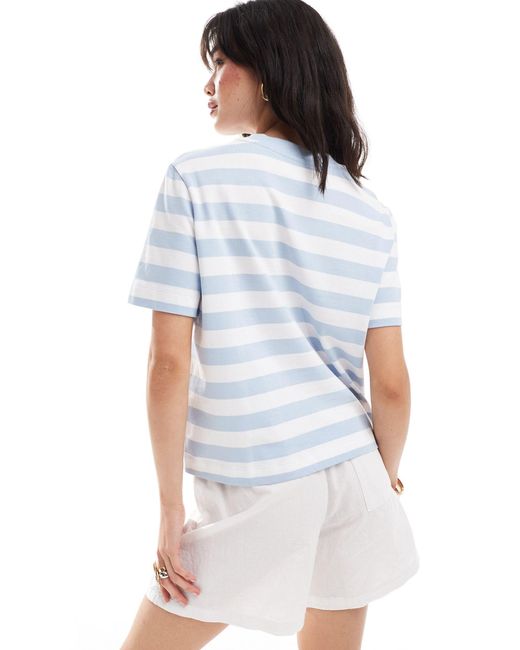 Femme - t-shirt coupe carrée à rayures - clair SELECTED en coloris White