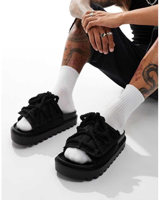 ASOS Black Chunky Neoprene Sandal With Skater Detailing for men