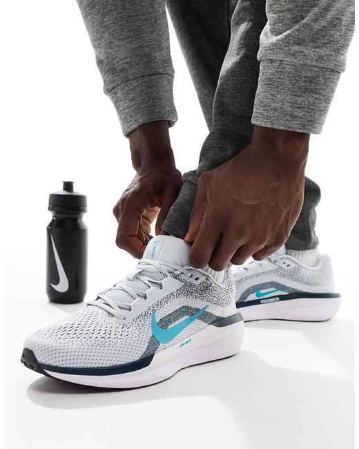 Zapatillas De Deporte Grises Y Azules Air Winflo 11 De Nike de hombre de color Black