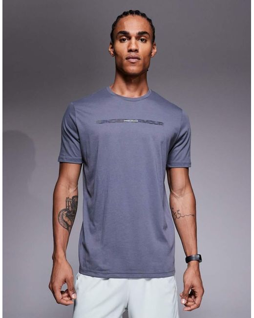 Under Armour Blue Back Print Short Sleeve T-shirt for men