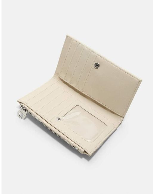Stradivarius Natural Basic Mock Croc Wallet