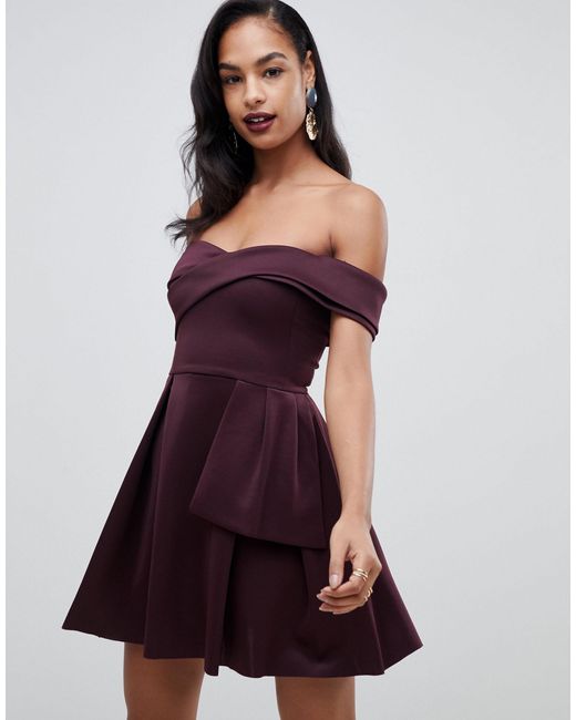 asos bardot fold wrap dress