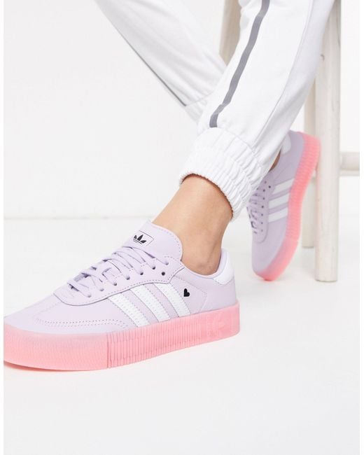Adidas Originals Purple Samba Rose Sneakers With Heart Detail