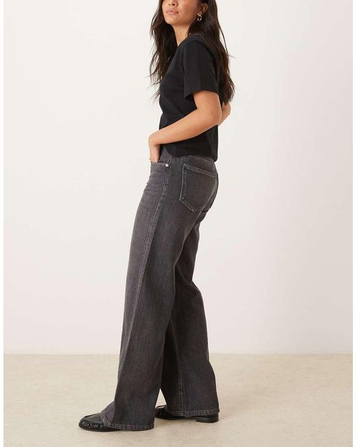 Gina Tricot Black Low Waist Wide Leg Jeans
