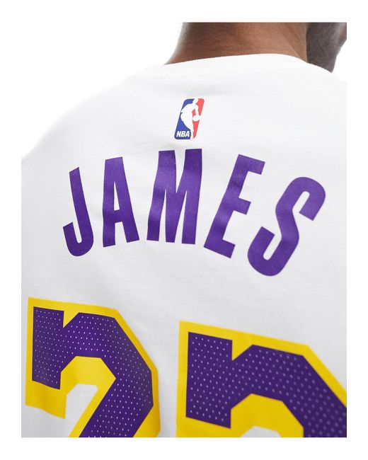 Nike Basketball White Nba Unisex La Lakers Lebron James Essential Graphic T-shirt